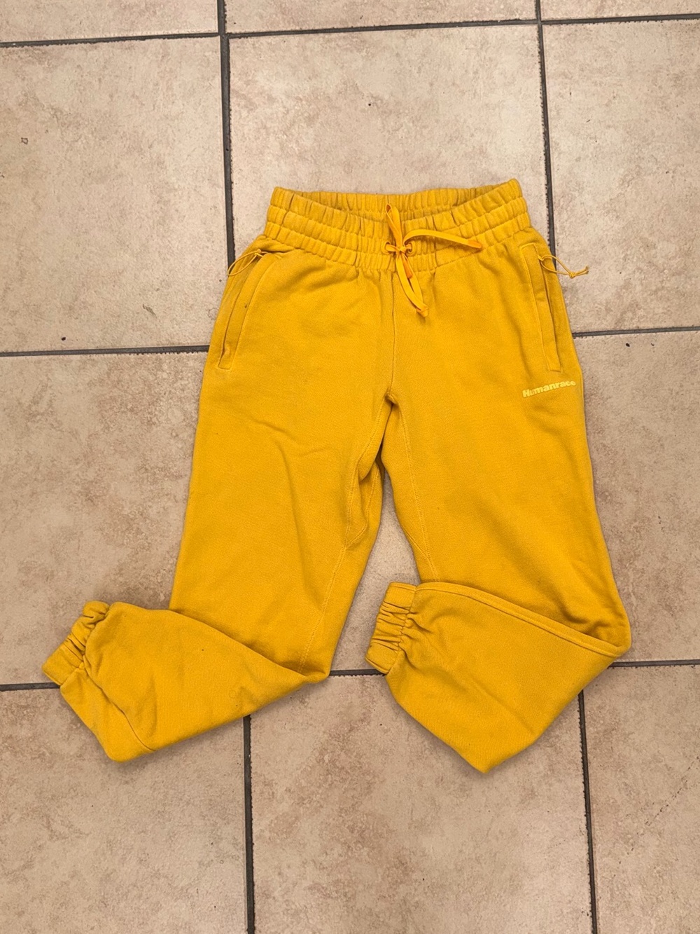 Adidas Human Race Pharrel Williams Jogger Sweatpants Mens Sz XS Yellow